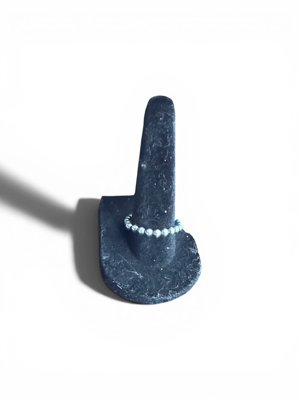 3mm Silver Pearl Stretch Ring